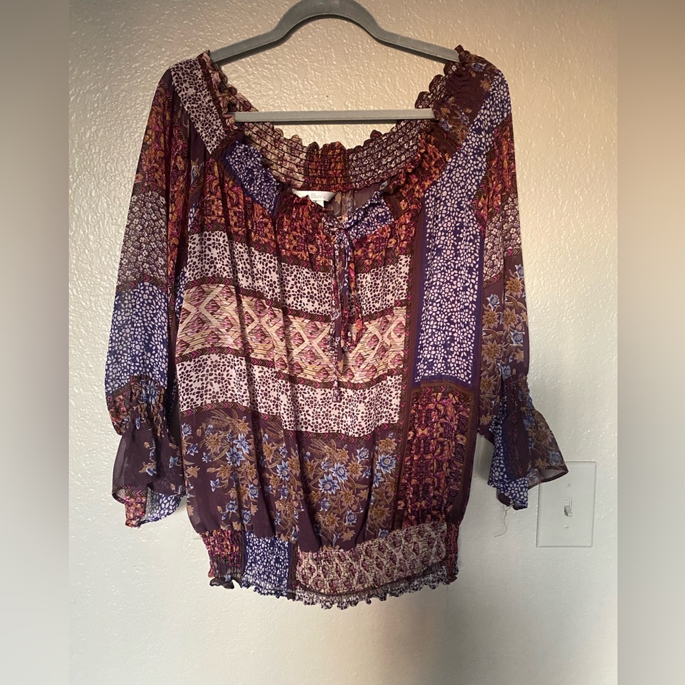 Costa Blanca Boho Off-Shoulder Blouse